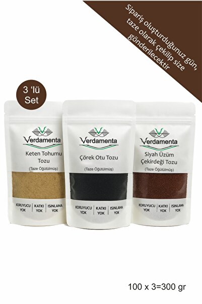 verdamenta Doğal Sağlık Seti: Çörek Otu, Keten Tohumu ve Siyah Üzüm Çekirdeği...