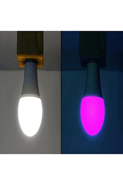 Runedo 10w + 1w Led Ampul -- Beyaz Renk 10w + 1w Pembe Gece Lambası Ampul Beyaz + Pembe 2 Renk Led Ampul