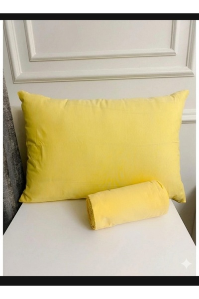karanihome Plain Yellow King Size Elastic Double Bed Sheet Set (+2 Pillowcases)