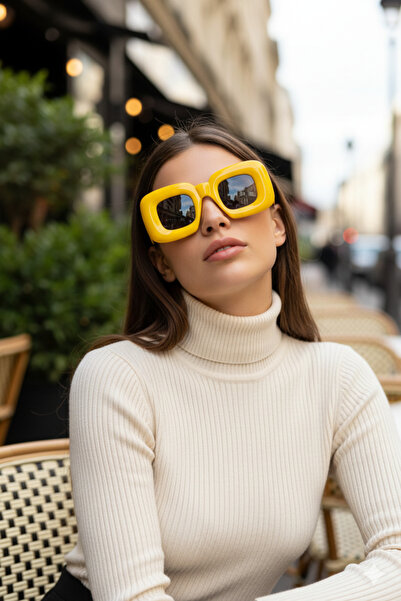 Kapin Ballon Kare Sarı Güneş Gözlüğü