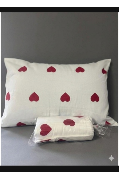 karanihome Heart Battal Size Elastic Double Size Bed Sheet Set (+2 Pillowcases)