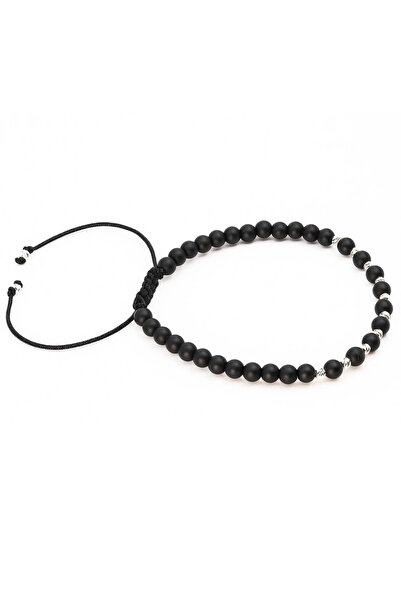 MANAVA Βραχιόλι με 12 μπάλες από ασήμι 925 και ματ όνυχα