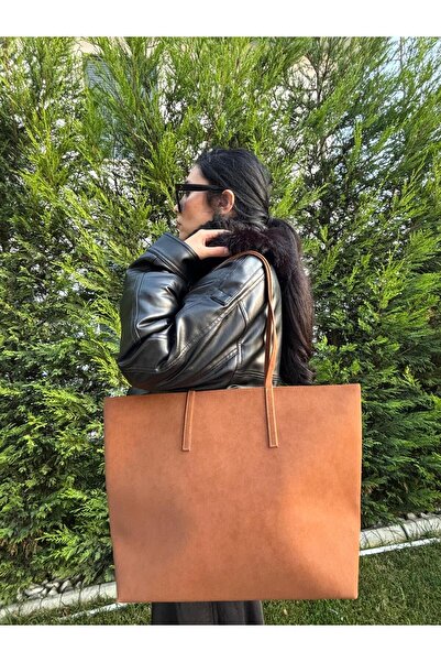 Laletto Kadın Bahar Model Fermuarlı Çift Saplı Shopper Omuz Çantası