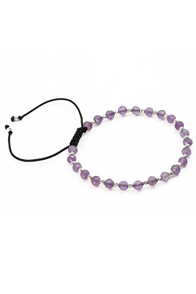 MANAVA Brățară cu 25 de bile de Argint 925 și sfere fațetate de ametist
