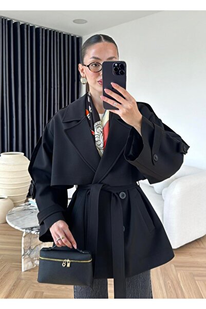 Lady Pixie Women's Premium Quality Medium Length Trench Coat