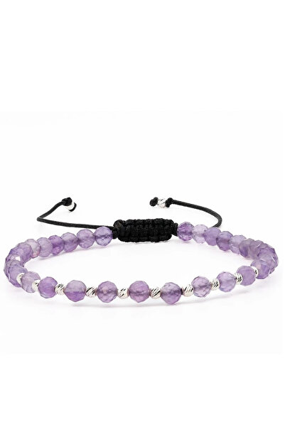 MANAVA Brățară cu 12 bile de Argint 925 și sfere fațetate de ametist