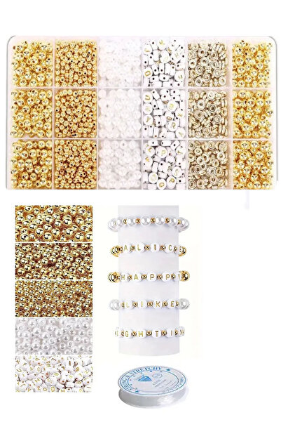 By MO Accessories Set de design de bijuterii de 6 mm cu perle albe și culoare...