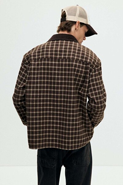 H&M Loose Fit Cropped flannel shirt
