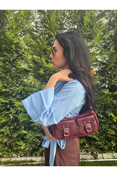 lalettobags Kadın Şakayık Model Toka Detaylı Baget Çanta