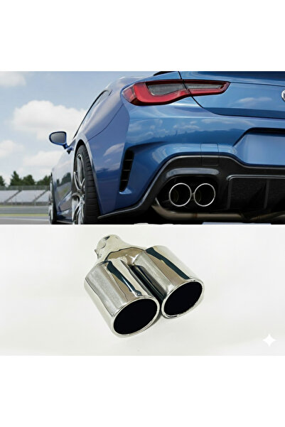 Defne Egzoz 90 mm Çift Boş Egzoz Ucu Düz Egzos Krom Kaplama Egsoz Ucu Tüm Araçlar 90 Lık