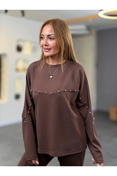 By Sevilen Collection Women's Pearl Detail Modal Fabric Double Set