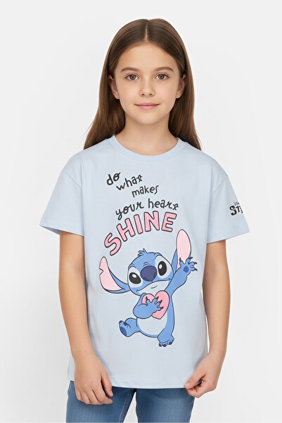 Disney Toddlers Girl Crew Neck Short Sleeve Graphic Print T-Shirt, Blue