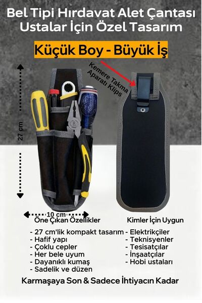 Satış Diyarı Waist Type Hardware Bag, Tool Bag, Cloth Tool Bag with Belt Clip, Masters and Technicians