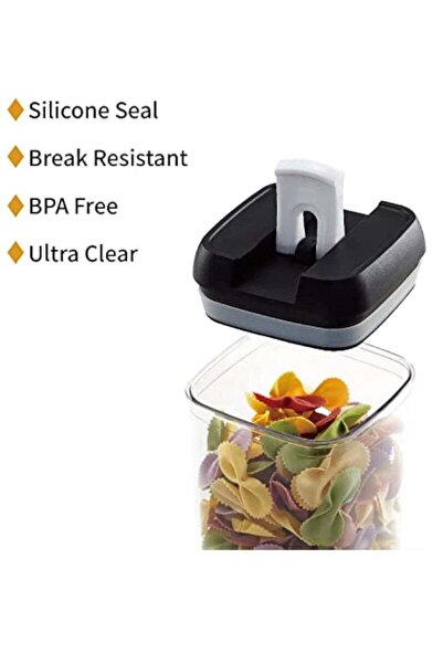 Yelajoy 7-piece food storage jar set, safe and durable, BPA-free, with sealing button, suitable for cereal