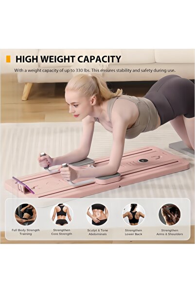 Brinaoki FoldablePilates Reformerwith Jumpboard, Multi-Purpose HomeGym Equipment for Beginners & Intermediate