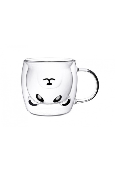 ALTOM DESIGN Panda double-walled mug, thermo glass, 260 ml