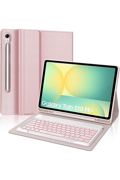 m.tk moveteck Samsung Galaxy Tab S10 Fe Plus 13.1inç Uyumlu Tablet Klavyeli Kılıf Kablosuz Bluetooth Kalem Bölmeli