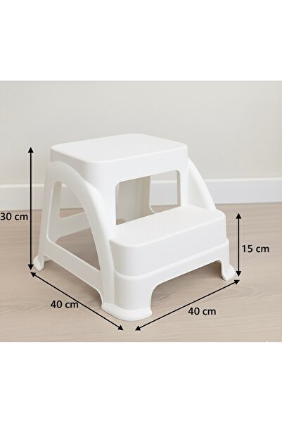 Righton Merdivo BEYAZ Basamaklı Tabure Merdiven Kamp Ev Bahçe Tabure Çocuk wc Tabure