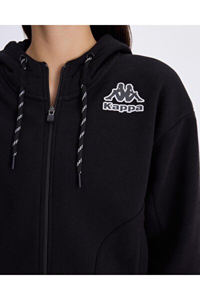 Kappa Logo Femisa Tour Women's Black Comfort Fit Zippered Tracksuit Top