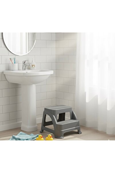 Righton Merdivo Basamaklı Tabure 120 kğ Taşıma Kapasiteli Tabure ANTRASİT - GRİ