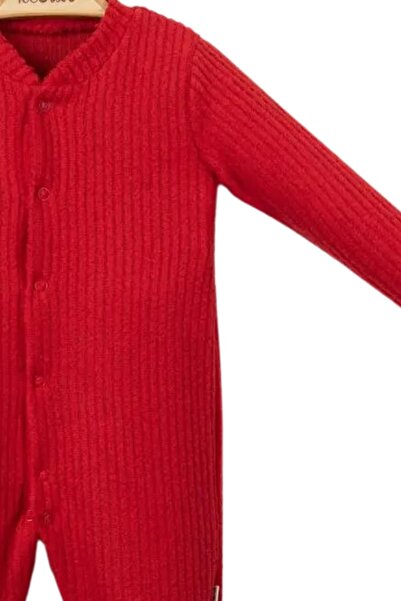 Lolons Long Sleeve Knitwear - Baby Rompers with Booties Red