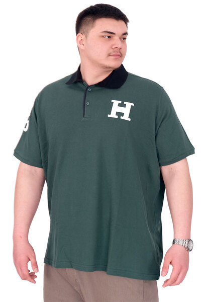 ModeXL Mode XL Large Size Men's T-Shirt Polo Neck H Brouded U25312 Nefti