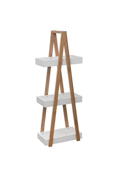 5 five simply smart Raft 5Five Lea alb cu 3 rafturi, bambus, 30 x 18,5 x 82 cm