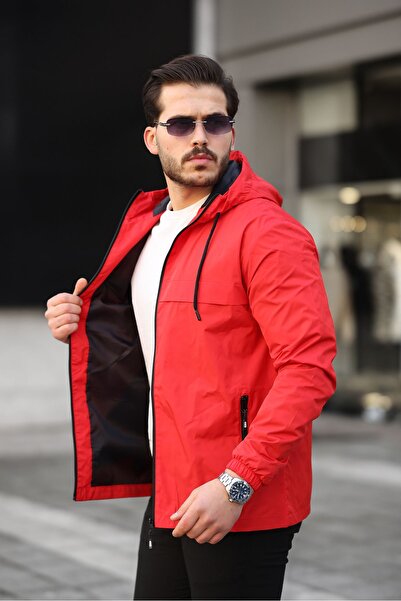 comstar Men's Lined Water Resistant Hooded Raincoat with Pockets