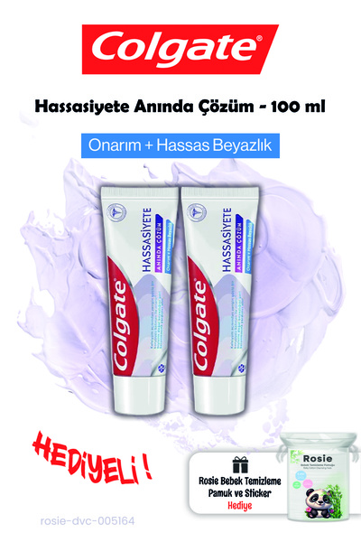 Colgate Hassasiyete Anında Çözüm 2 Adet 100 ml ve Rosie Hediye