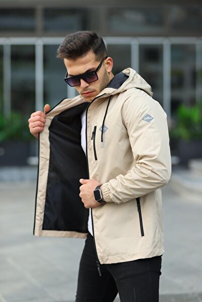 comstar Men's Lined Water Resistant Hooded Raincoat with Pockets