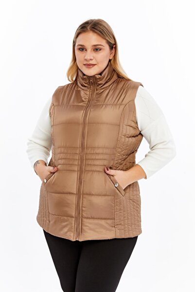 RMG Μεγάλο μέγεθος καπιτονέ γιλέκο με τσέπες βιζόν