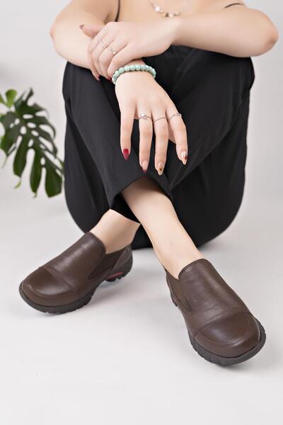 Mammamia D25KA 3480 Кавові жіночі туфлі з натуральної шкіри