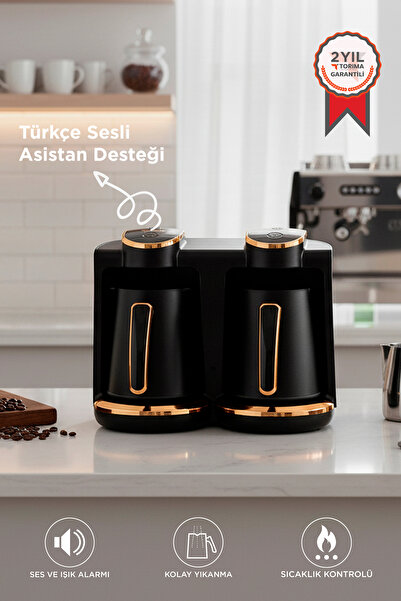 Torima 202 Double Voice Command Turkish Coffee Machine 250Ml+250Ml 8 Cup Capacity
