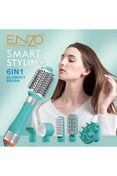 Enzo Professional ENZO EN-750 6-in-1 Professional Hair Styling Kit – Multifunctional Hot Air Brush Set