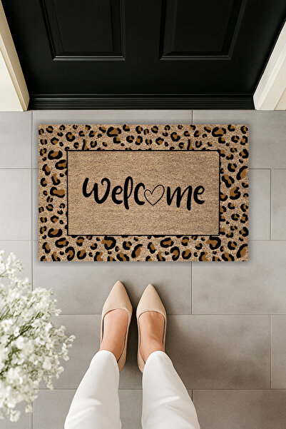 Dormot سجادة مطبوعة رقمية حديثة - سجادة باب ترحيب بطبعة الفهد - سجادة باب
