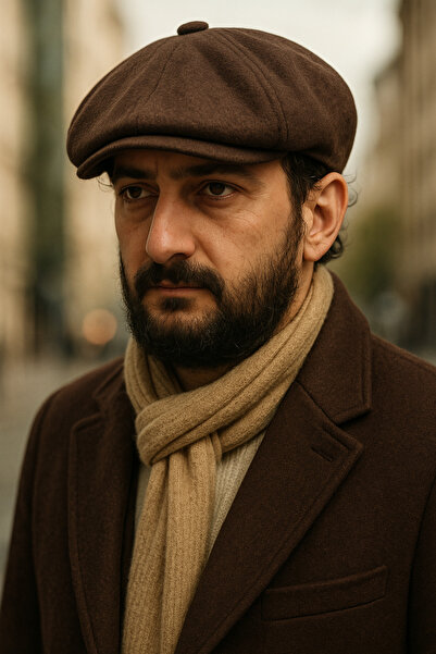 kuru Erkek İngiliz Tarzı Eşref Tek Kasket(Soğuk Havalara Stil Kat: Vintage Ka...