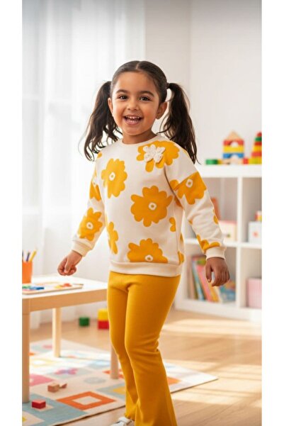 MONVOİ Daisy Printed Spanish Style Girls' Double Set