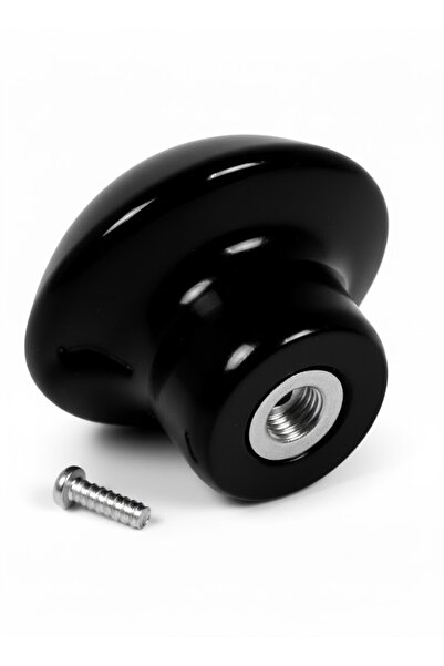MH MiniHediye Button Metal (Black) Round Furniture Kitchen Drawer Cabinet Cupboard Door Handle Knobs Handle