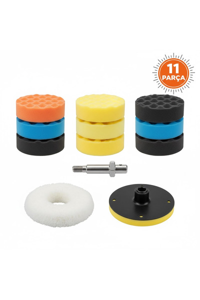 MH MiniHediye (11 PARÇA) Araç Oto Araba Pasta Cila Polisaj Süngeri Keçesi Ped...