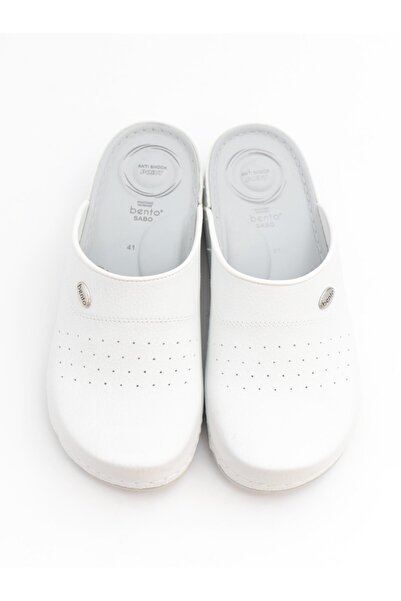 BENTO 52003 شبشب سابو رجالي أبيض تشريحي مغلق من الأمام