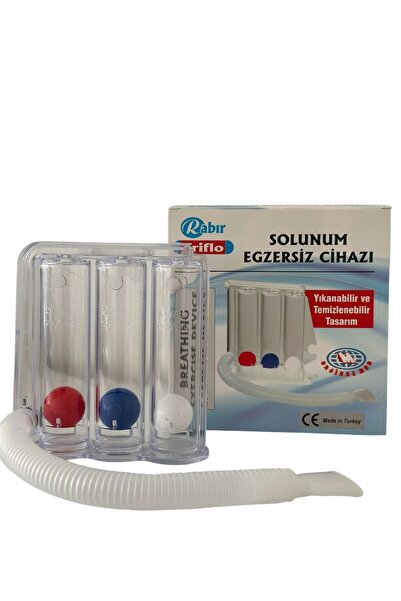 RABIR Rabır Triflo Egzersiz Solunum Cihazı 3 Top Üfleme Topu Nefes Egzersizi