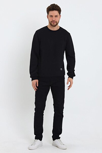 ESPİNA Ανδρικό φούτερ με λαιμόκοψη χαλαρό κανονικό βαμβακερό 3 νήματα