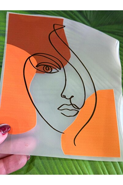 Gönülden Tasarım Γυναικείο σιλουέτα 19x14 cm - Μεταφορική εκτύπωση με σιδέρωμα, καφέ