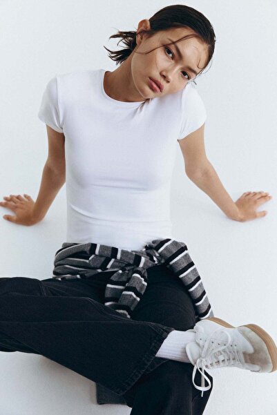 H&M Fitted microfibre T-shirt