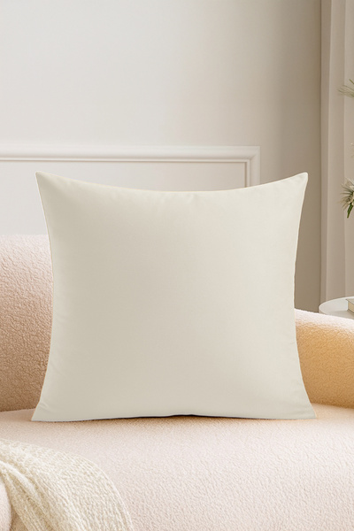 ASDİVA Malcolm Velvet Plain Decorative Throw Pillow Cover with Size Options Ecru