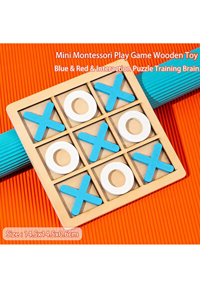 Choice Blue Montessori Play Game Wooden Toy Mini Chess Interaction Puzzle Tra...