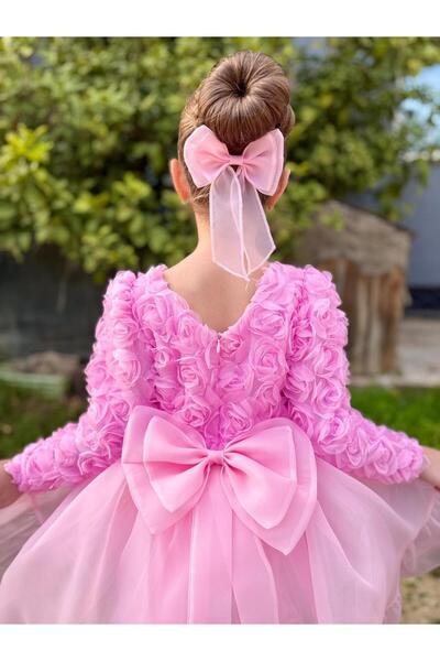 lunavella Girl's Long Sleeve Evening Dress - Birthday, Wedding, Special Occasion Dress