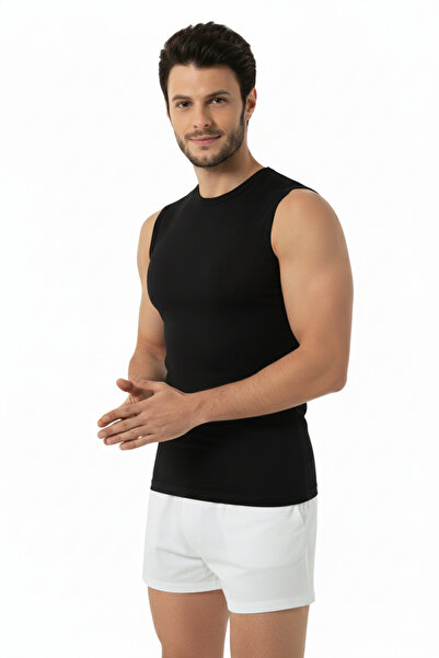 Hmd White Zero Sleeve Stretch Fabric Single Jersey Men's Undershirt