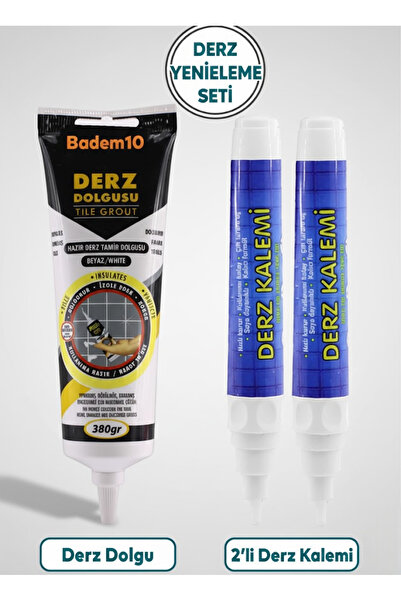 MH MiniHediye (3'lü Set) Fayans Beyaz Derz Boyama Boyası Kalemi + Fayans Aras...