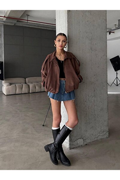 OYERGA MODA Dámská semišová bunda